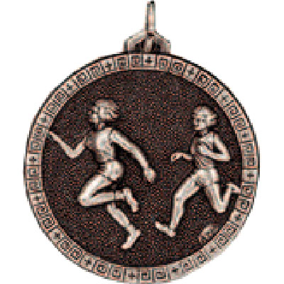 Gold Running Race Medal 56mm