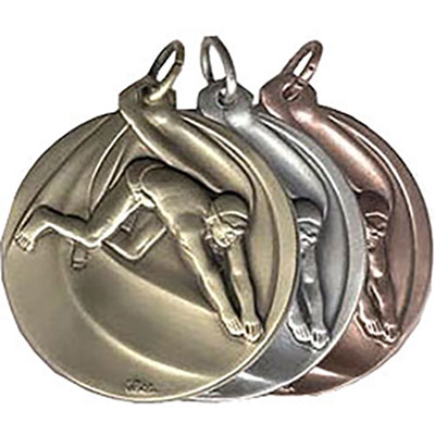 Silver Swimming Medal 56mm