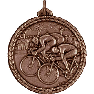 Bronze Road Race Cycling Medals 38mm