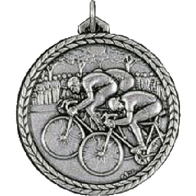 Silver Road Race Cycling Medals 38mm