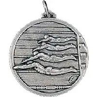 Silver Mens Swimming Medals 38mm