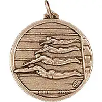 Gold Mens Swimming Medals 38mm