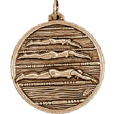 Gold Womens Swimming Medals 38mm
