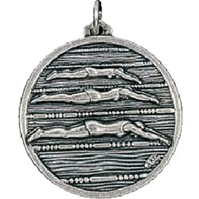 Silver Womens Swimming Medals 38mm