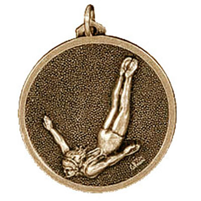 Gold Ladies Diving Medal 56mm