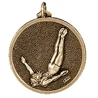 Gold Ladies Diving Medal 56mm