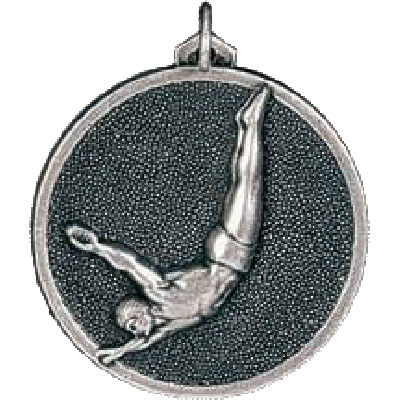 Silver Mens Diving Medal 56mm