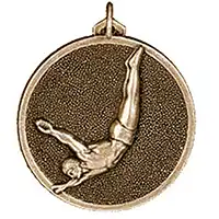 Gold Mens Diving Medal 56mm