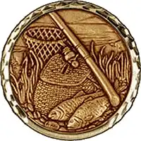Gold Fishing Medal 60mm