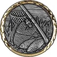 Silver Fishing Medal 60mm