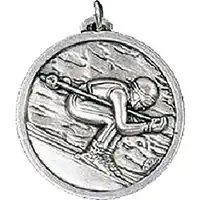 Silver Downhill Skiing Medals 60mm