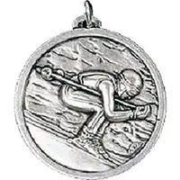 Silver Downhill Skiing Medals 56mm