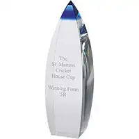 7in Blue & Clear Optical Crystal Award