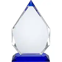 8in Clear & Blue Crystal Awd Bxd