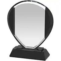 6in Clear & Black Crystal Award Boxed