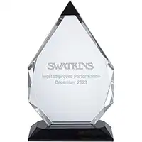 8in Clear & Black Crystal Award Boxed