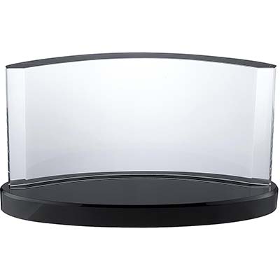 SBCVB 7in x 5in Clear & Black Crystal Award Boxed