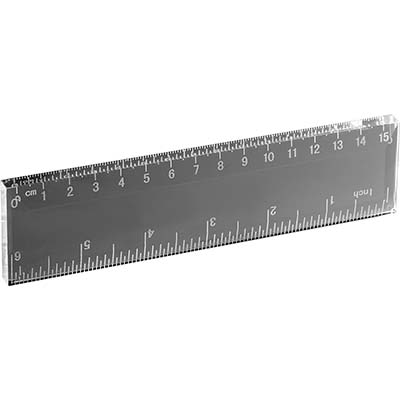 6in  Signature Clear Optical Crystal Ruler