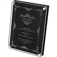 8in x 6in Clear & Black Plaque Acrylic Award