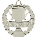 Silver Sports Day Medal Laurel Wreath