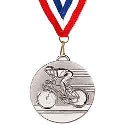 Bright Silver Road Cycling Medal 50mm