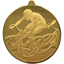 Bright Gold Track Cycling Medal 60mm