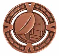 Bronze Varsity Rugby Medal 65mm