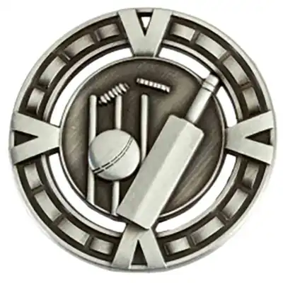 Silver Varsity Cricket Medal 65mm