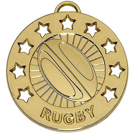 Gold Spectrum Rugby Medal 40mm