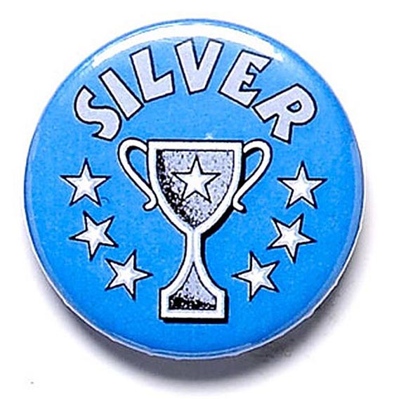 Silver Cup Button Badge