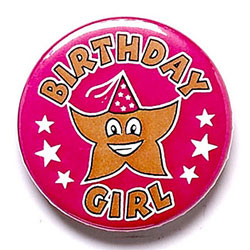 Birthday Girl Button Badge