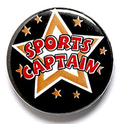 Sports Captain Button Badge