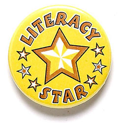 Literacy Star Button Badge