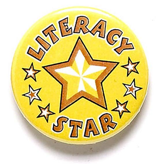 Literacy Star Button Badge