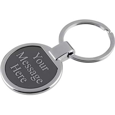 3in Shiny Grey Circle Key Ring