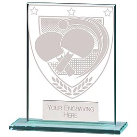 110mm Millenium Glass Table Tennis Award