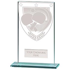 140mm Millenium Glass Table Tennis Award