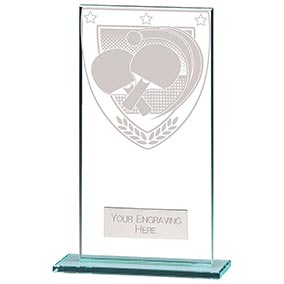160mm Millenium Glass Table Tennis Award