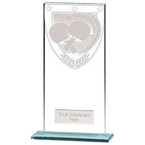 180mm Millenium Glass Table Tennis Award