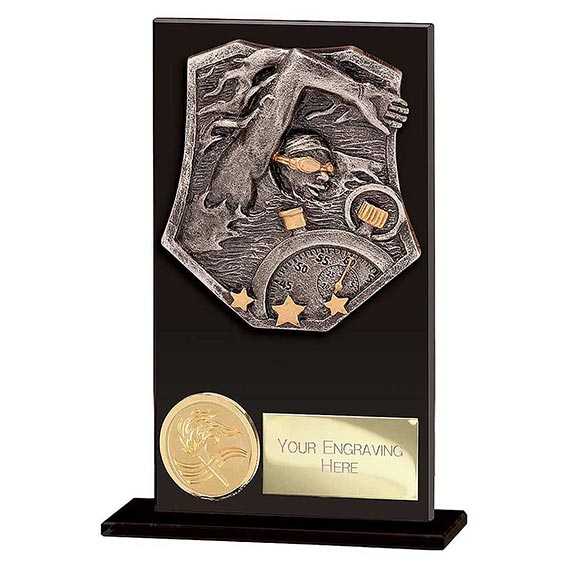 Titan Hero Black Glass Swimming Award 140mm