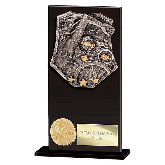 Titan Hero Black Glass Swimming Award 160mm