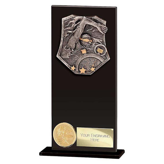 Titan Hero Black Glass Swimming Award 180mm