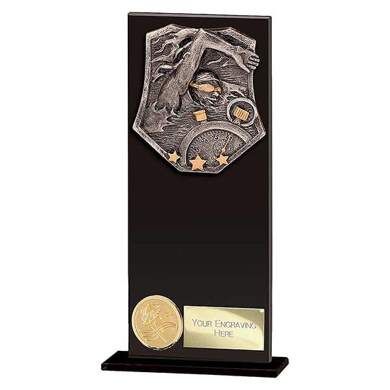 Titan Hero Black Glass Swimming Award 200mm