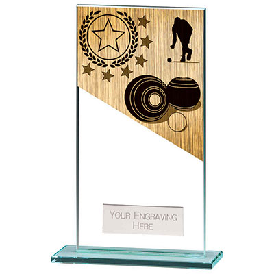 160mm Mustang Glass Lawn Bowls Award