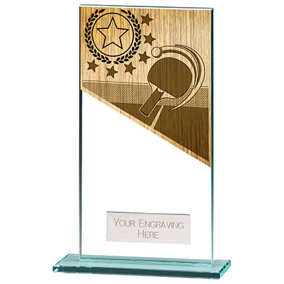 160mm Mustang Glass Table Tennis Award