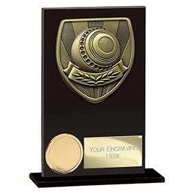 Hero Cobra Black Glass Lawn Bowls Award 125mm