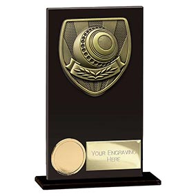 Hero Cobra Black Glass Lawn Bowls Award 140mm
