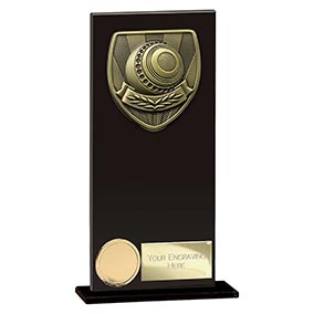 Hero Cobra Black Glass Lawn Bowls Award 180mm
