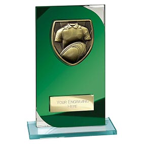 Seismic Green Glass Rugby Award 170mm