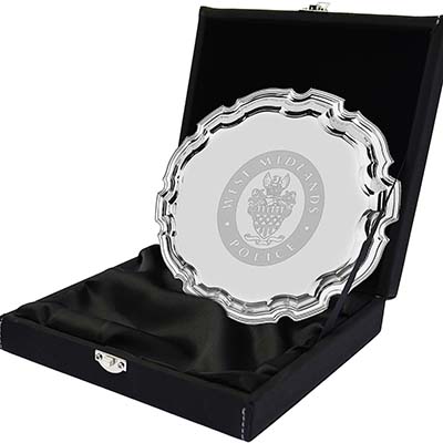 8in Leatherette Black Salver Case